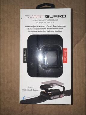 Smart Guard 3in1 Bumper Case, Watch Band,& Screen Protector for Apple Watch 38mm